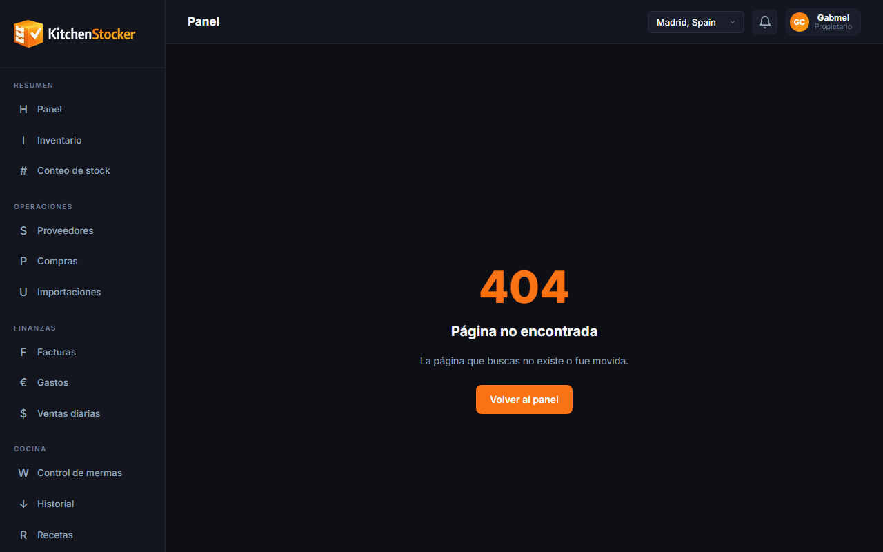 Compras y proveedores — Kitchen Stocker